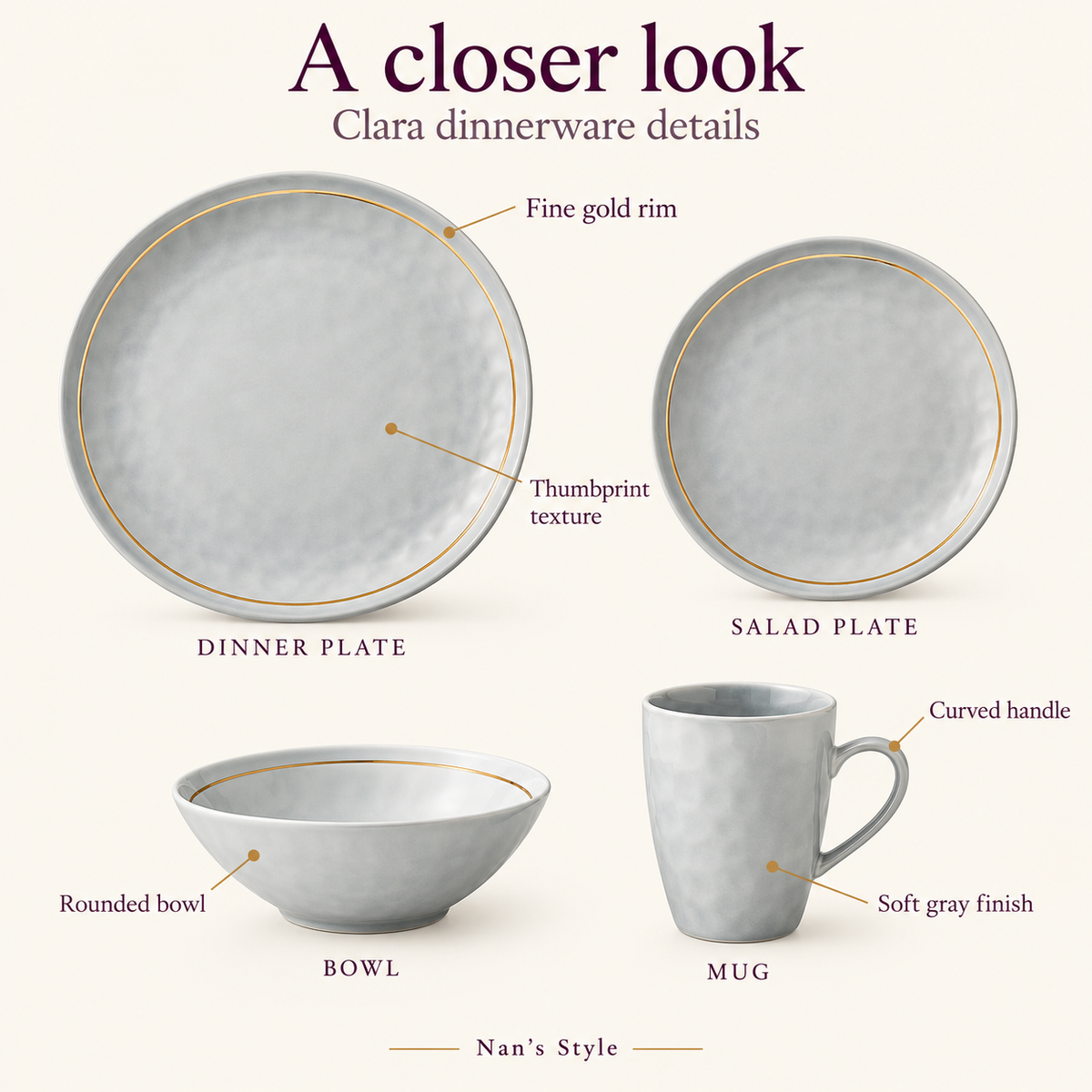 Stone Lain Clara 16-Piece Dinnerware Set Porcelain