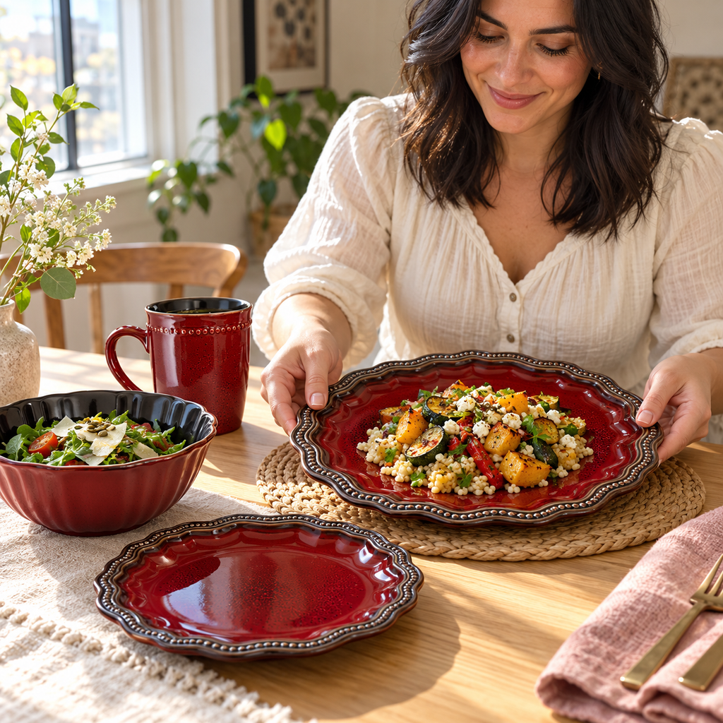 Elama's Mystic Waves 16 Piece Dinnerware Set