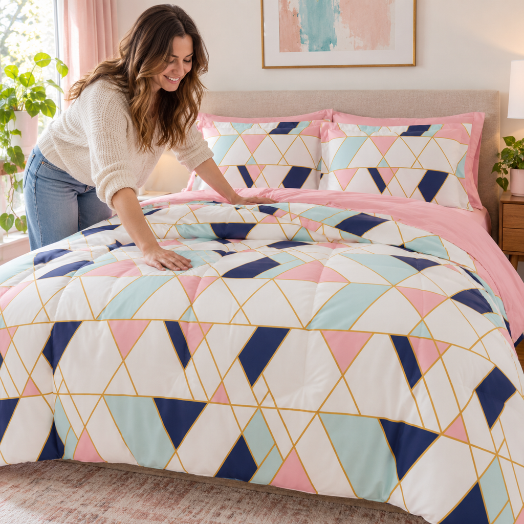 Style 212 Geo Queen 7-Piece Bedding Set | Nan’s Style
