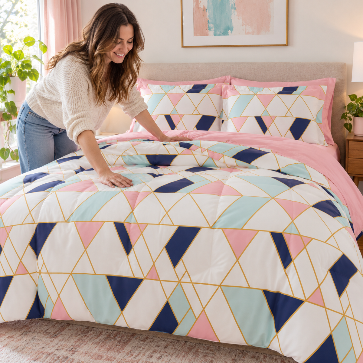 Style 212 Geo Queen 7-Piece Bedding Set | Nan’s Style