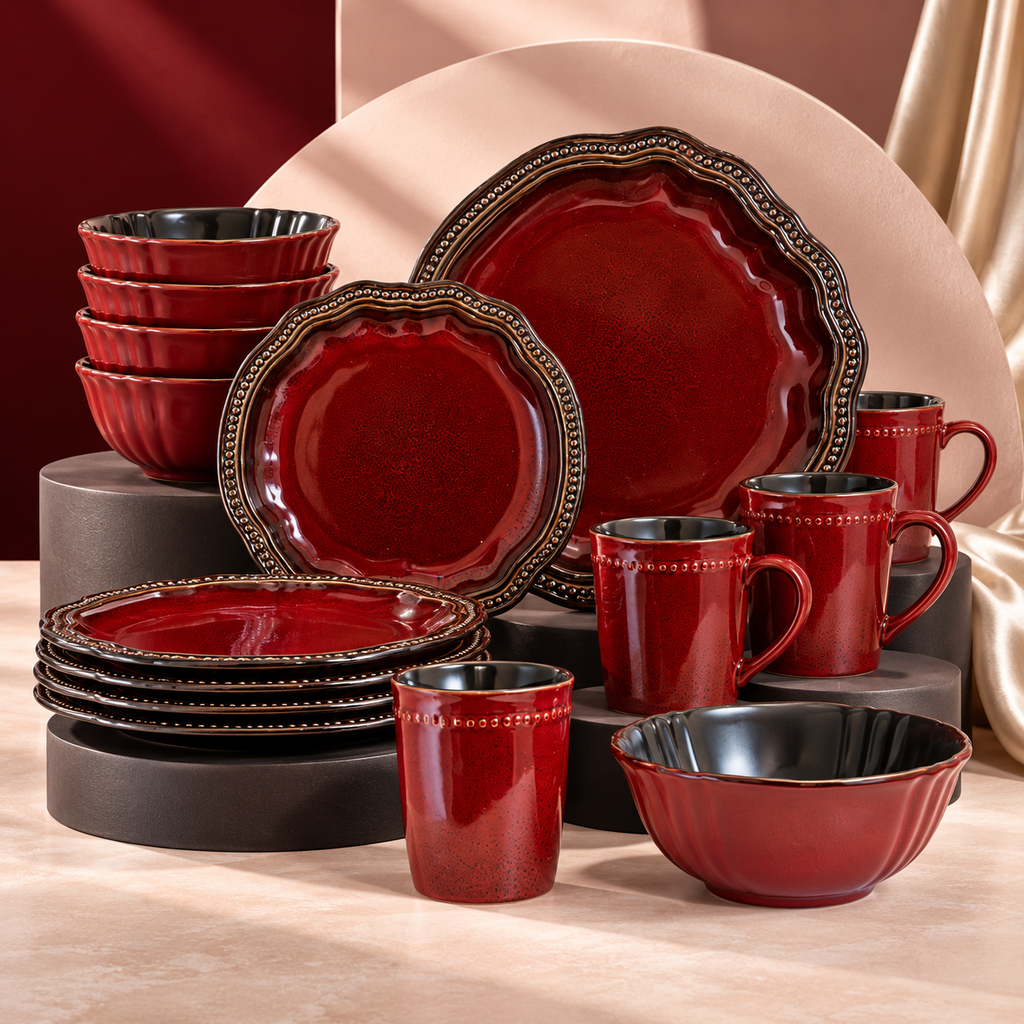 Elama's Mystic Waves 16 Piece Dinnerware Set