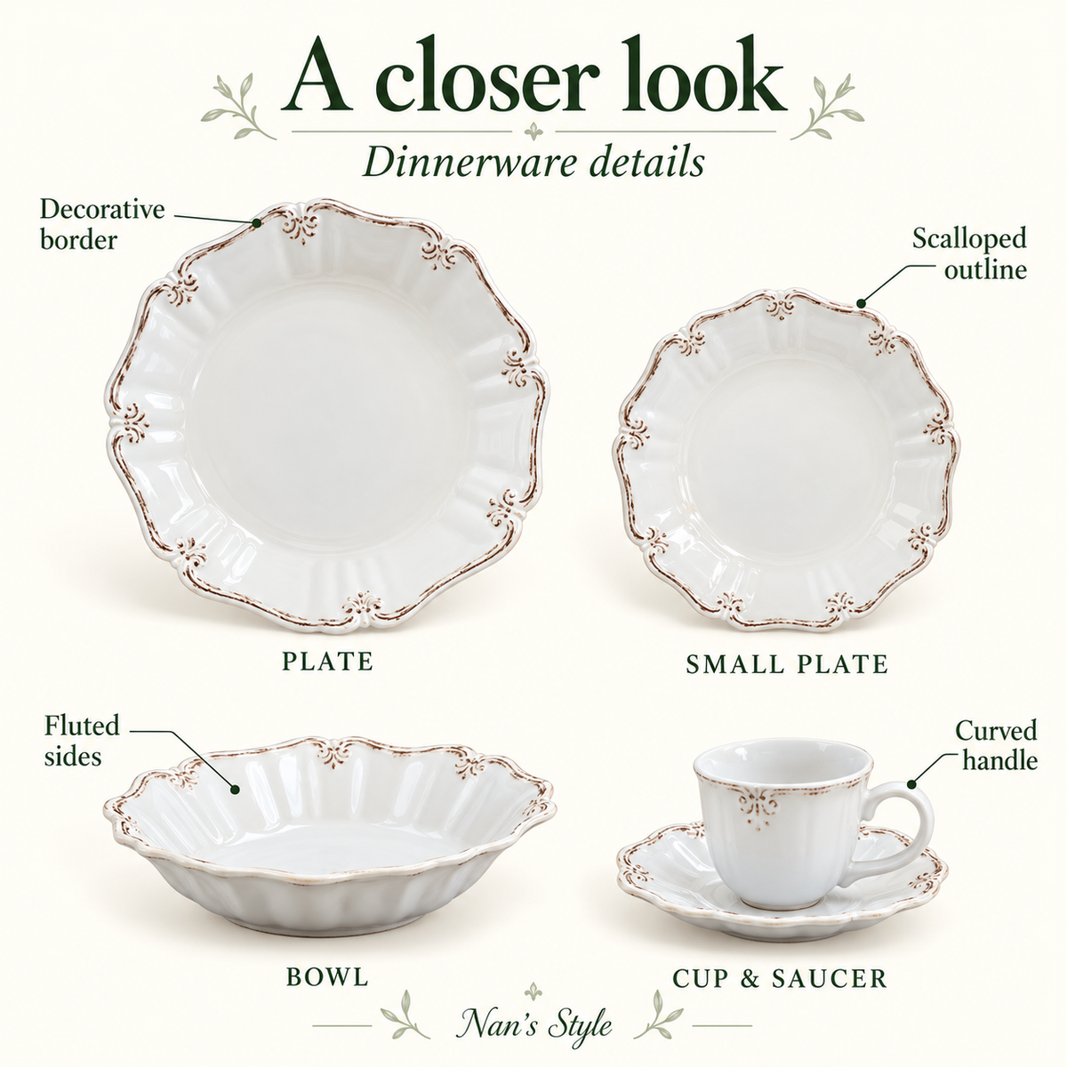 Elama Fleur De Lys 20-piece Dinnerware Set