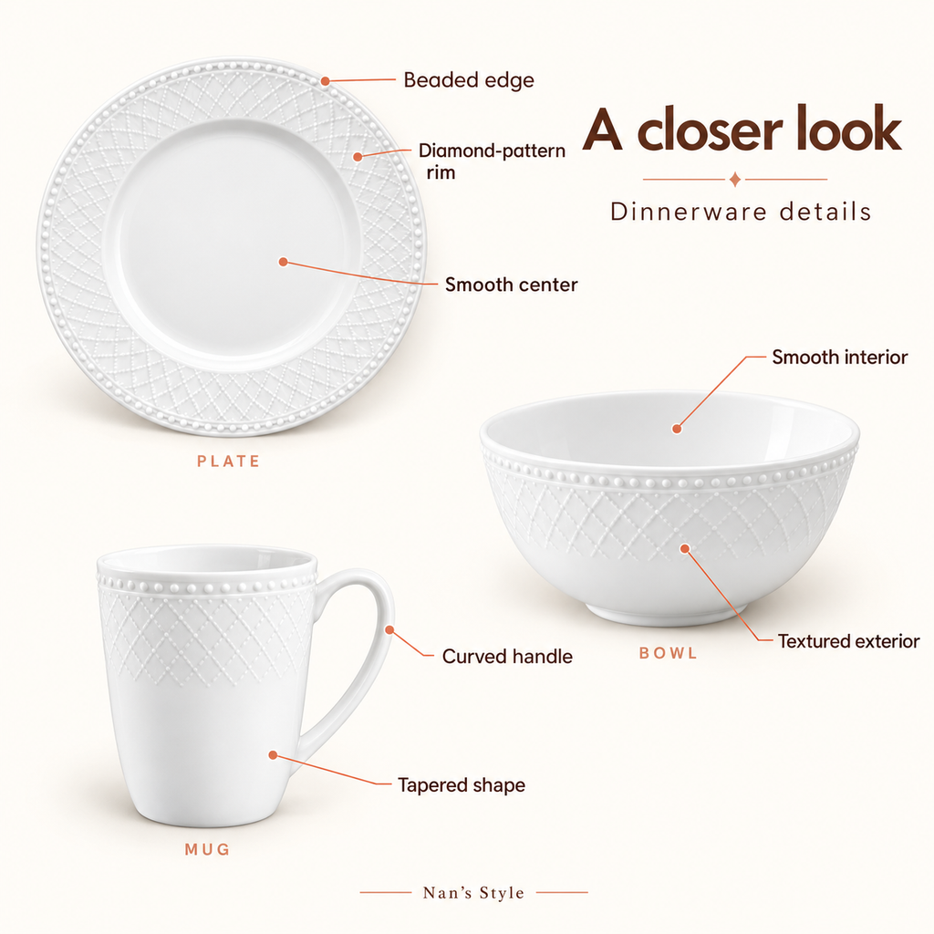 Stone Lain Alexandria Bone China 16-Piece Dinnerware Set